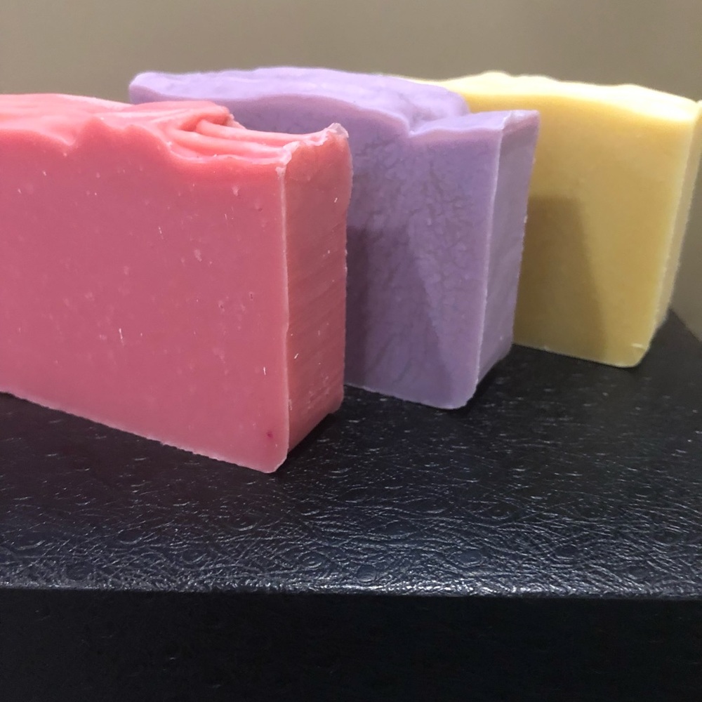 pink grapefruit, lavender, lemon soap